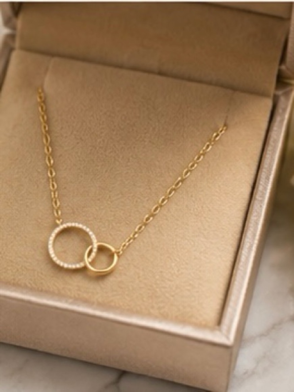 Interlocking Circle Gold Necklace - Women's Jewelry